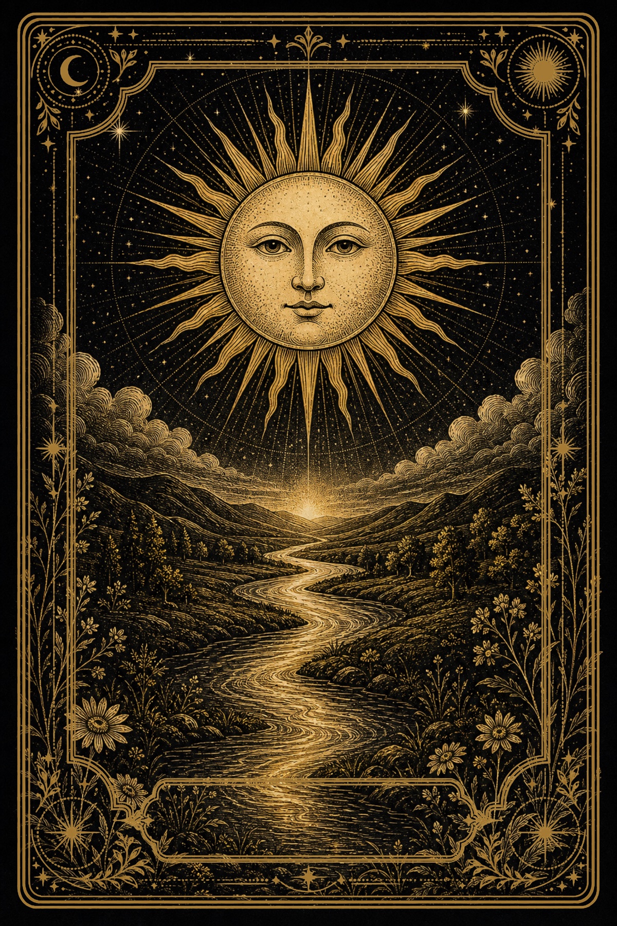 The Sun tarot card illustration
